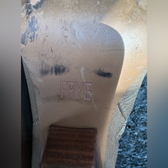 FRYE Reina Heeled Western Ankle  Bootie in Tan Ash Leather Women’s Size 6.5 - Picture 14 of 15